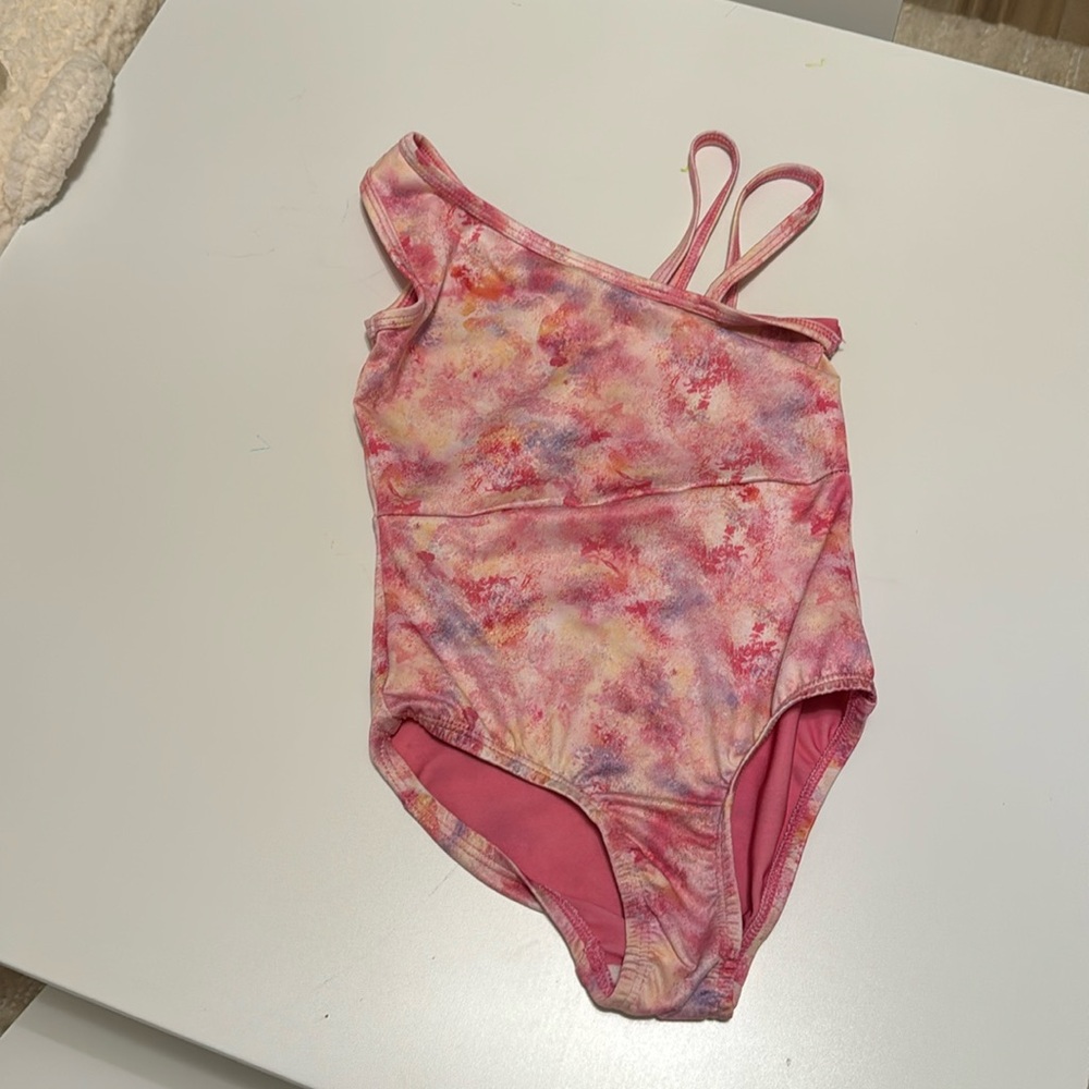 Cat&Jack XS 4-5T pink print leotard ballet/gymnastics